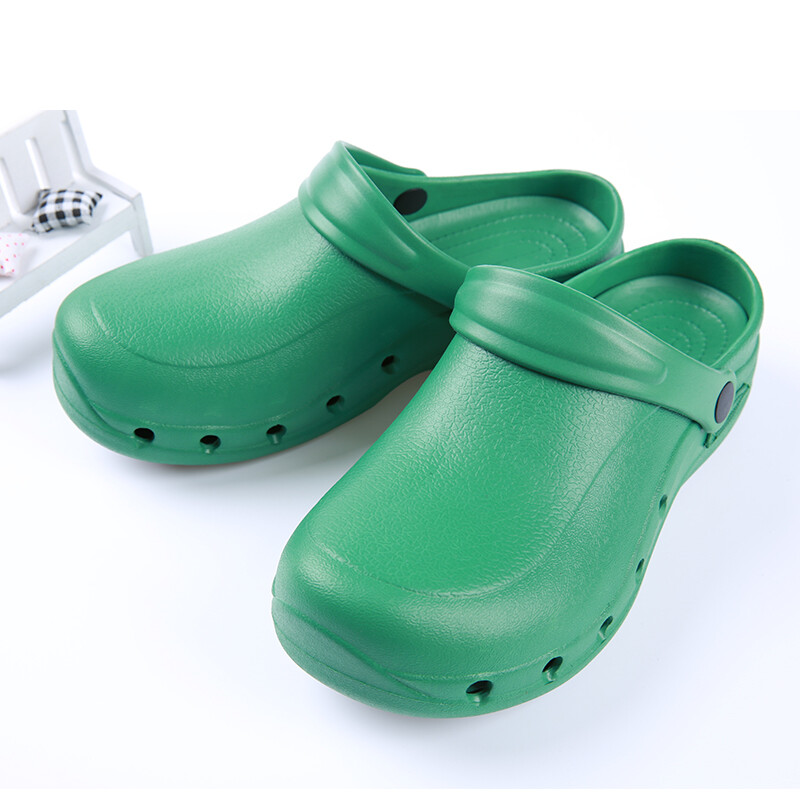 铂雅新款防护实验防滑工作鞋手术室舒适拖鞋S070 绿色 XL(40-41)